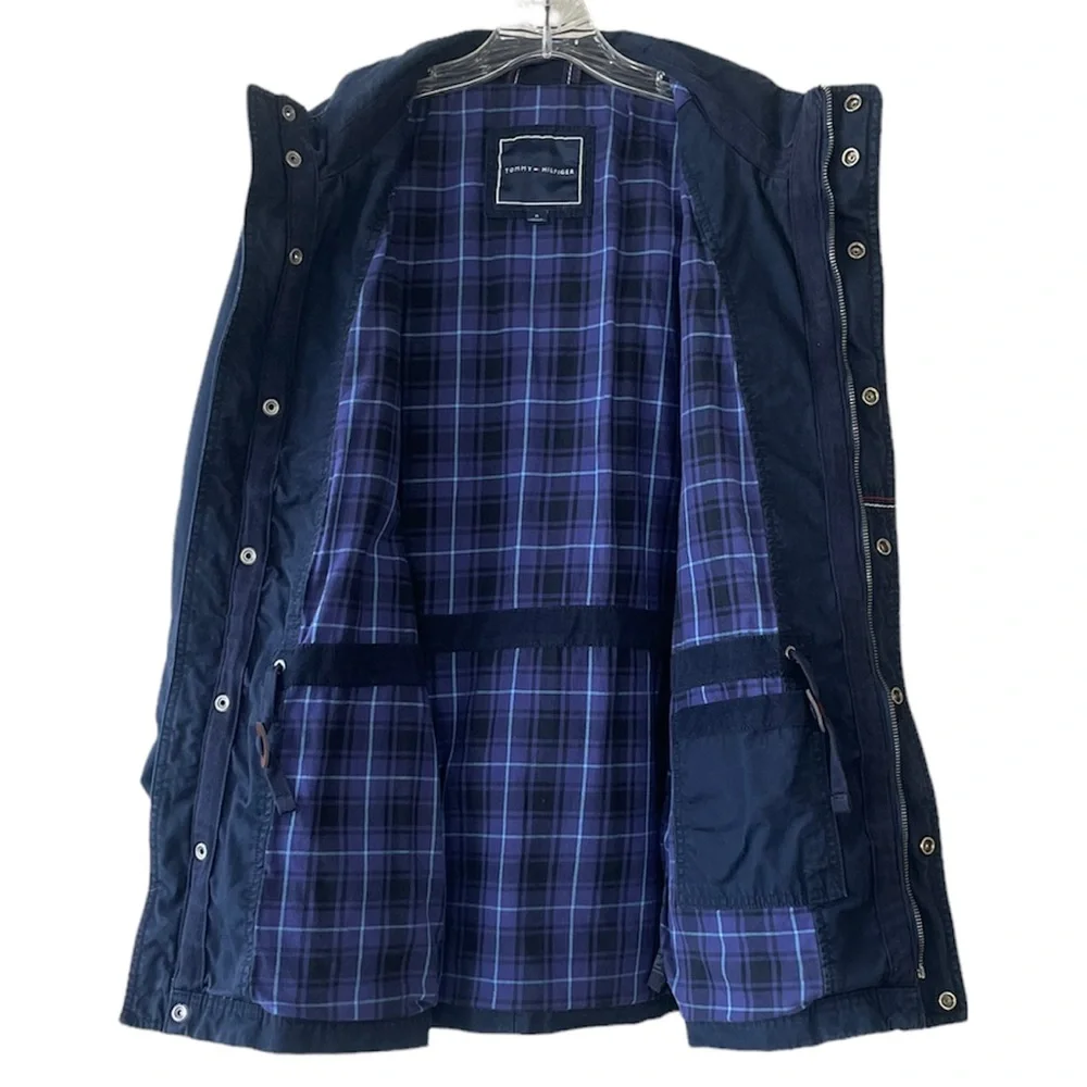 Tommy Hilfiger Warm Lined Utility Performance Coat Navy Blue Jacket Size Medium